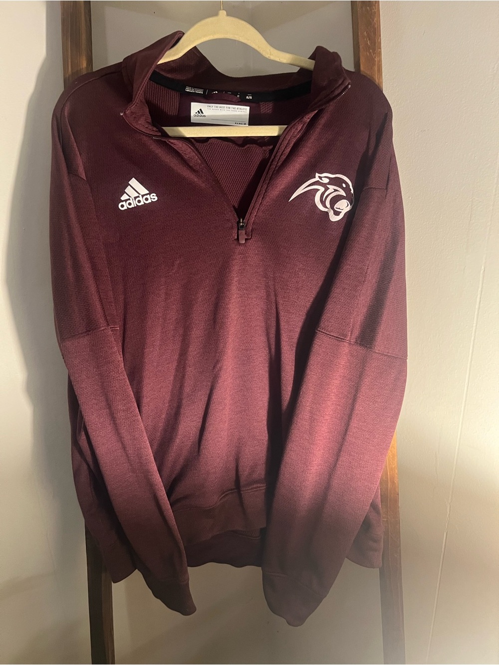 adidas Men's Maroon Half-Zip Performance Pullover